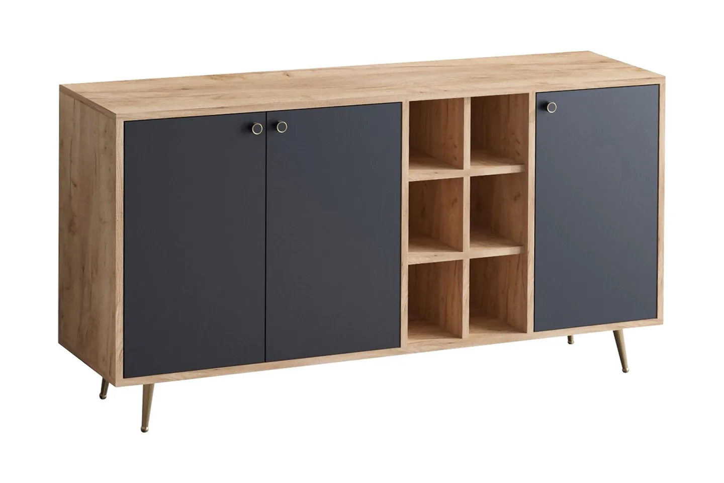 Sideboard 40x140 cm - Natur/Antracit