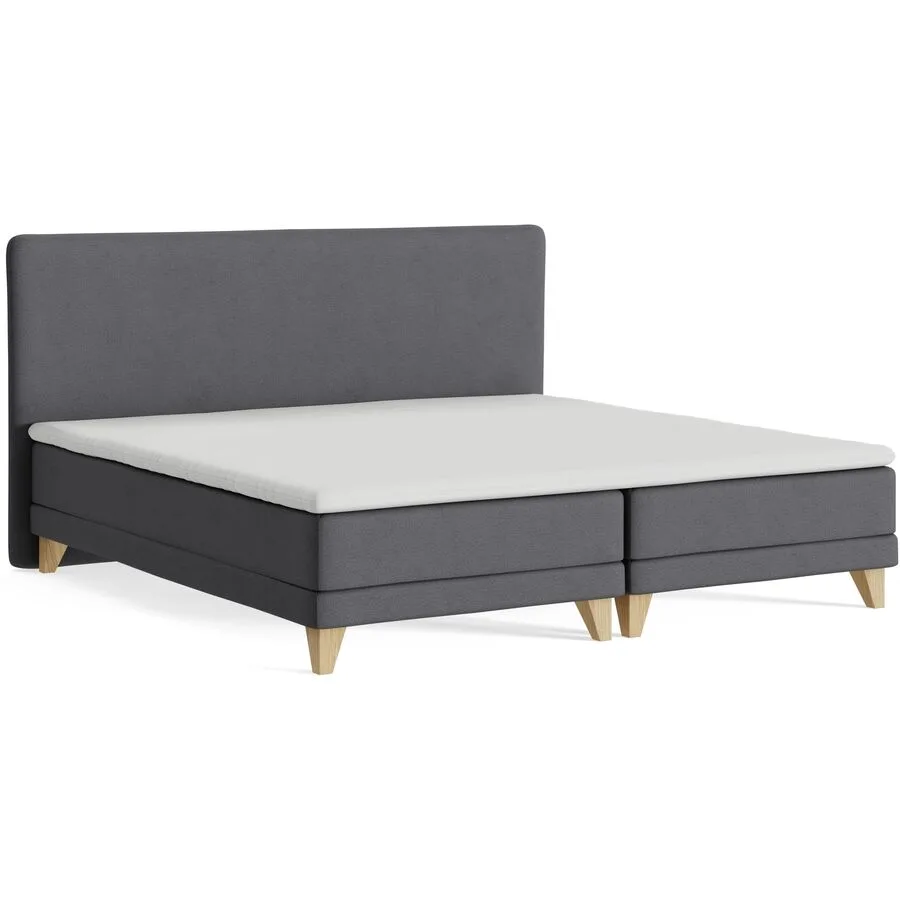 Boxspringbett President dunkelgrau Stoff 200 x 200 cm - Möbel Konfigurator: Traummöbel individuell zusammenstellen