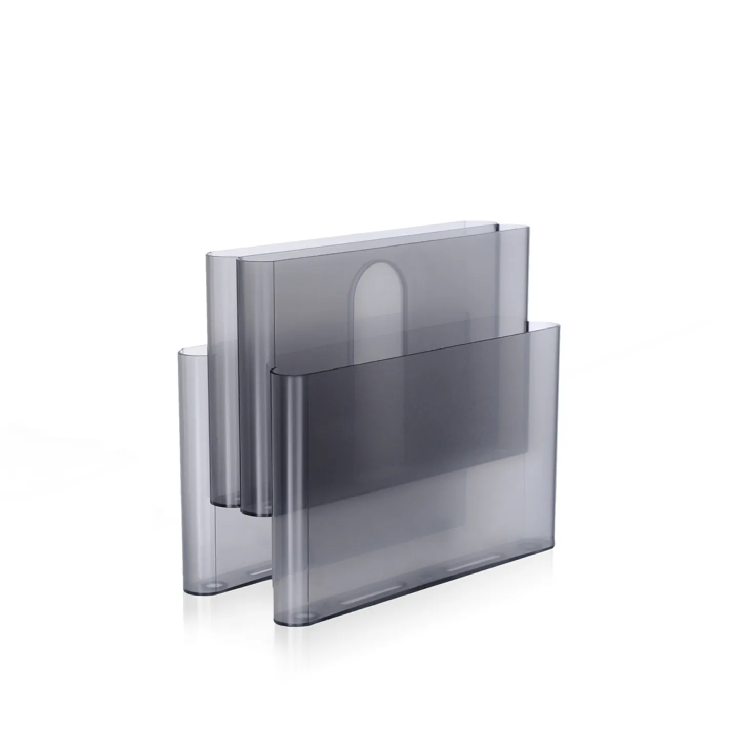 Kartell - Magazine Holder - Smoke - Bokstöd och tidningsställ - Giotto Stoppino - Grå - Plast