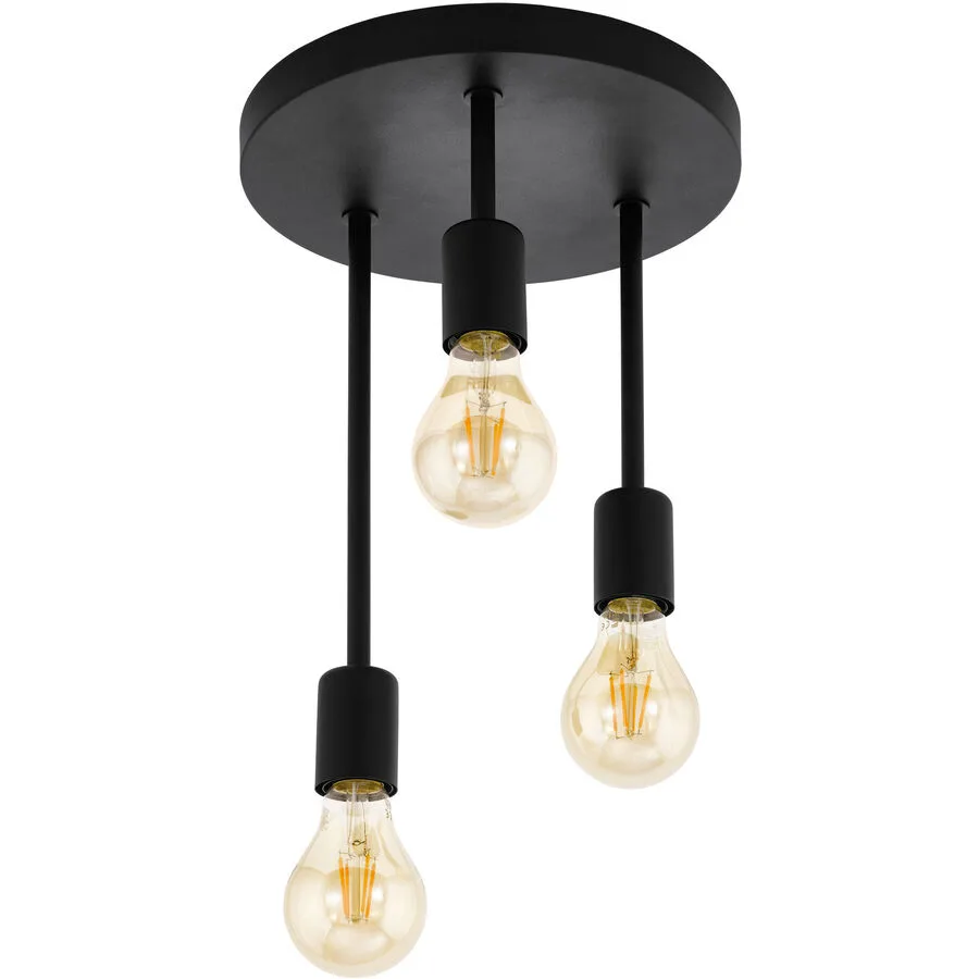 Eglo Deckenlampe Wilmcote Schwarz Stahl 28 cm 38 cm