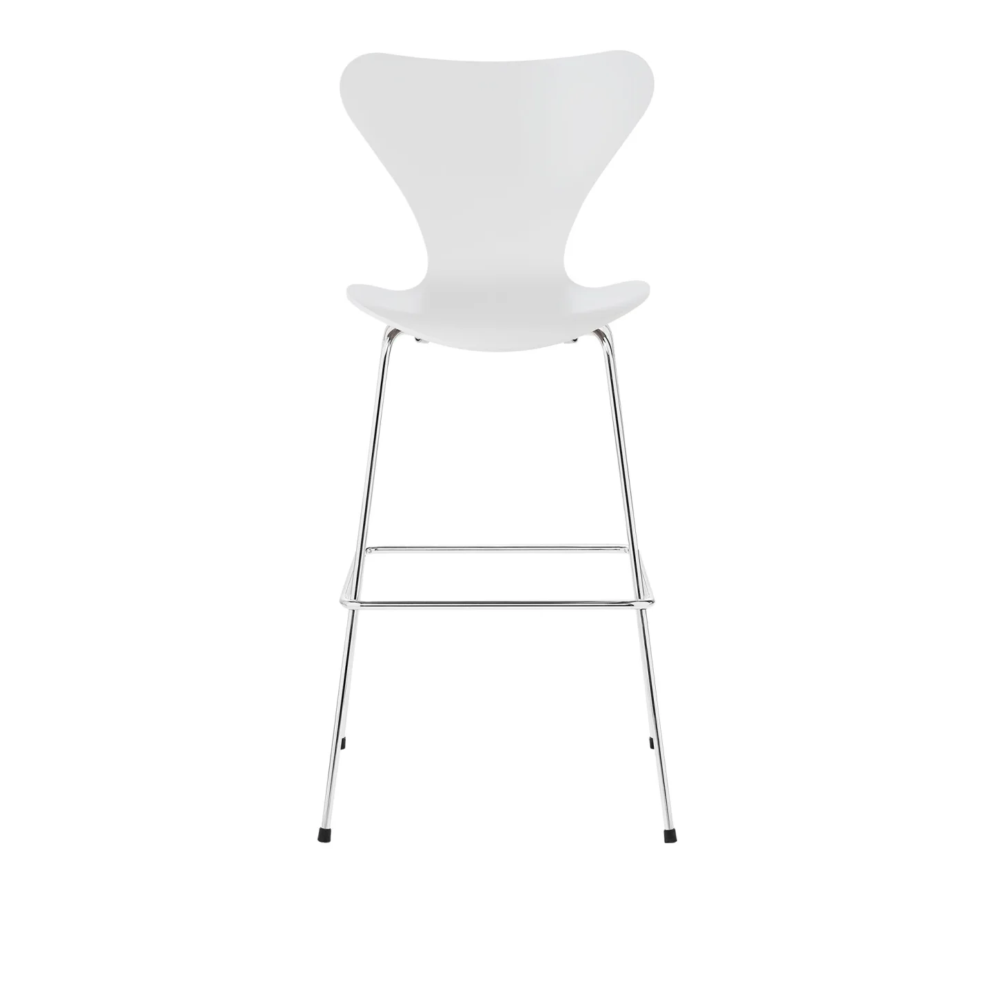 Fritz Hansen - 3197 Sjuan Färgad askfanér - Vit - Barstolar - Arne Jacobsen - Vit - Metall/Trä