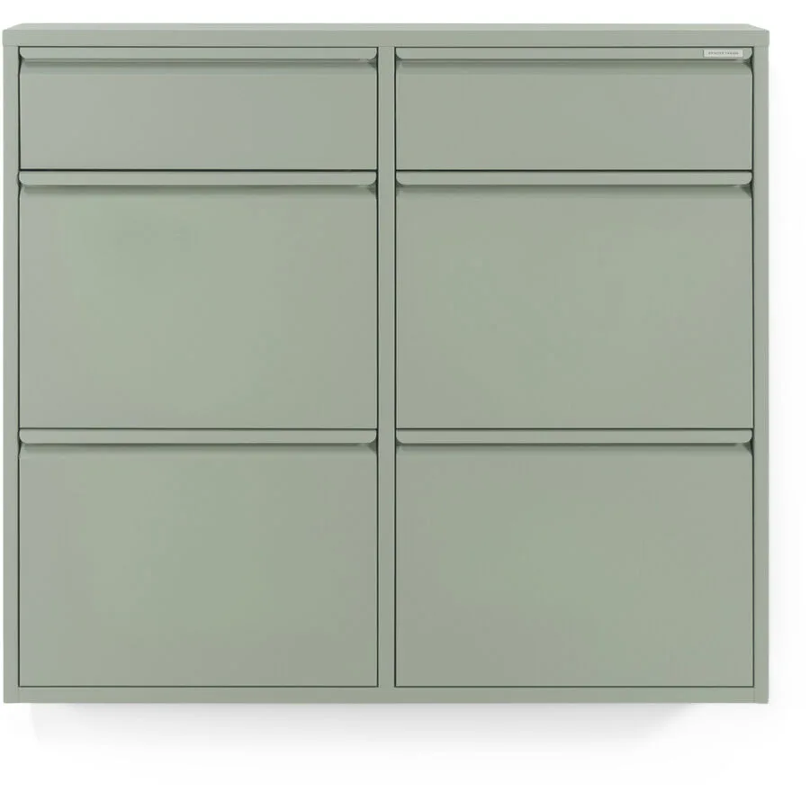 Spinder Design Schuhschrank Hesta Dusty Green Stahl B 98 H 86 cm