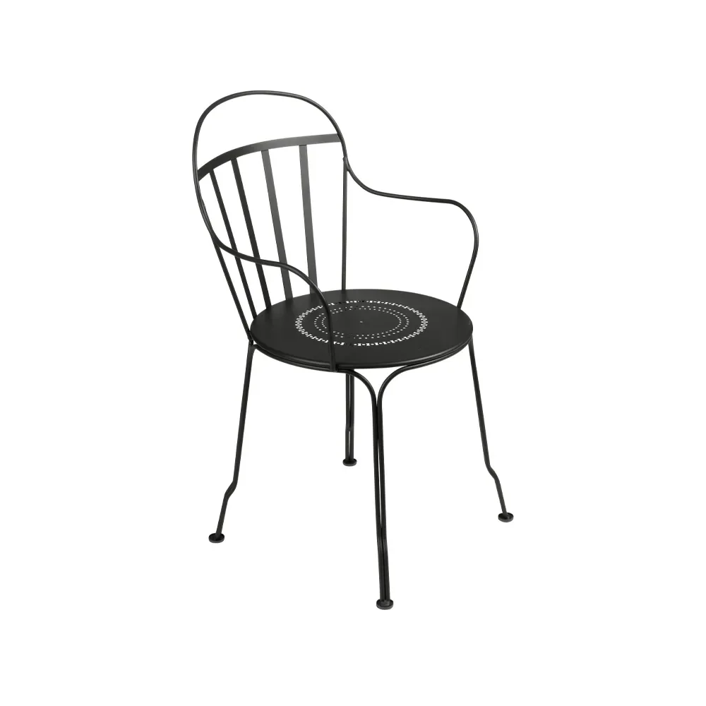 Fermob Louvre karmstol Liquorice (svart)