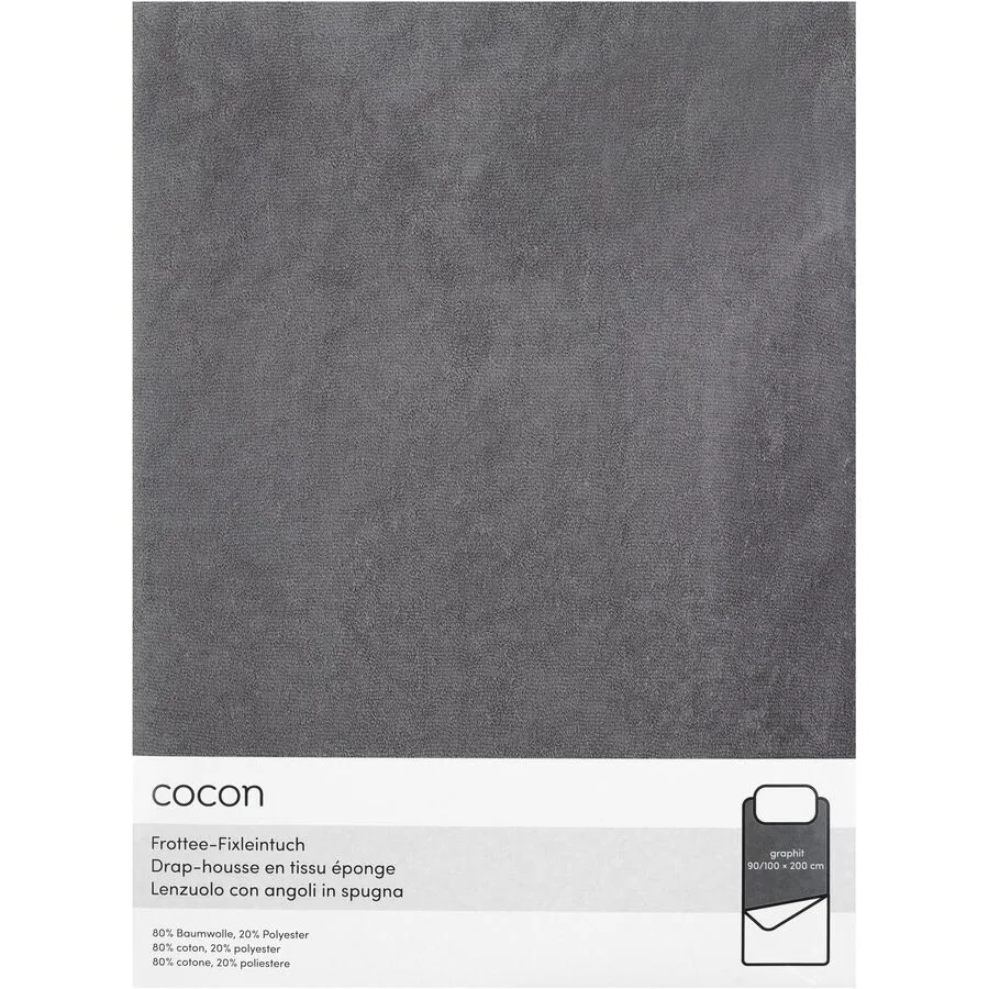 Fixleintuch COCON Graphit Kunststoff 90 x 200 cm - Material: Polyester (PES)