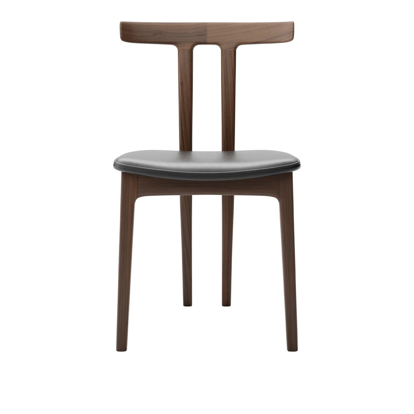 Carl Hansen - OW58, T-Chair, Oiled Walnut, Leather Cat. C Sif 98 - Matstolar - Ole Wanscher