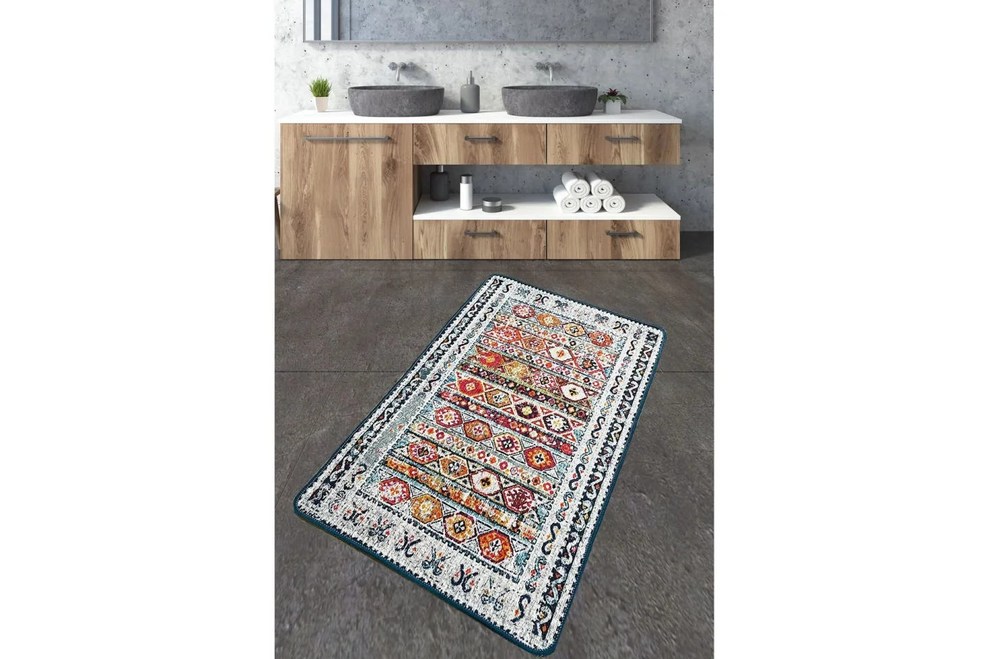 Nini Badrumsmatta 70x120 cm Rektangulär - Flerfärgad