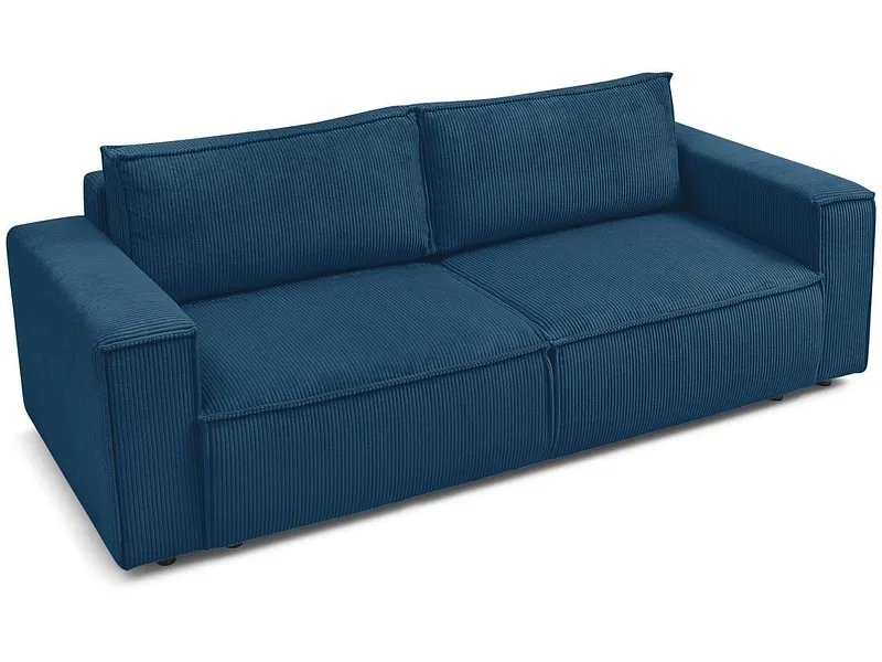 3er Sofa BOBOCHIC NIHAD Cord-Stoff dunkelblau