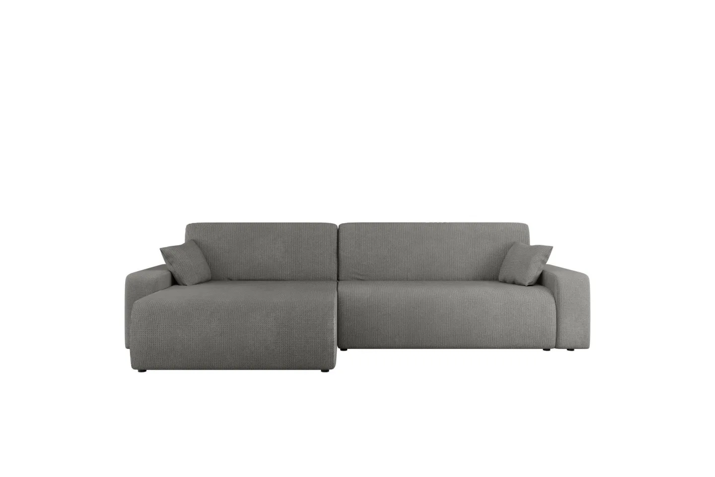 Barile Bäddsoffa med Divan 3-sits i Plysch - Grå