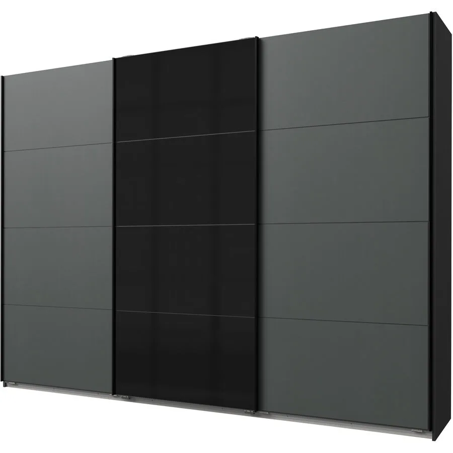 Kleiderschrank Litza schwarz glanz Holzwerkstoff B 270 cm