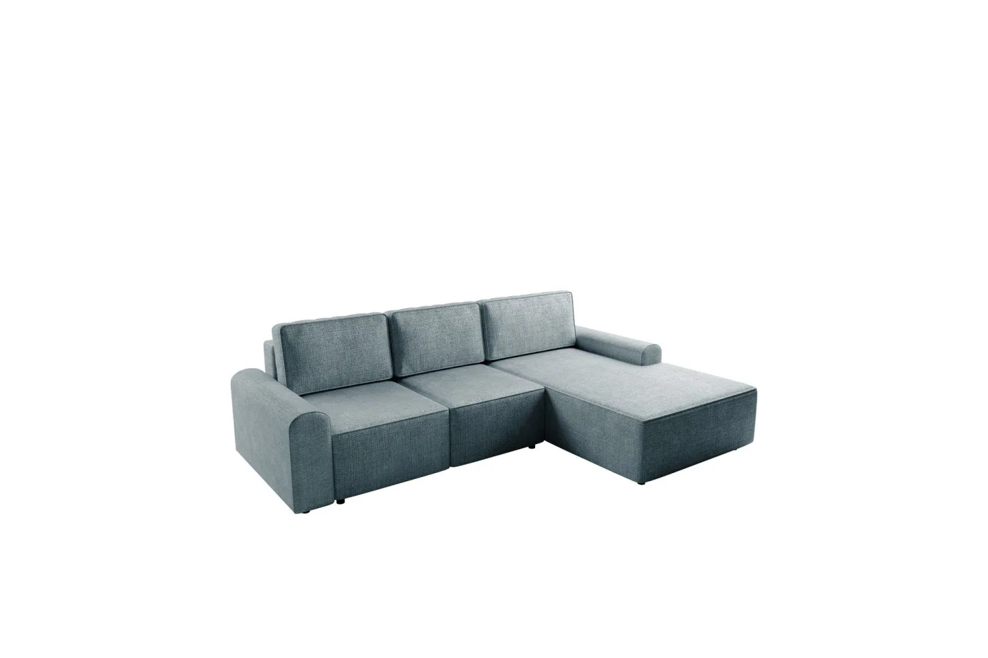 Bella Bäddsoffa med Divan 3-sits i Plysch - Grå