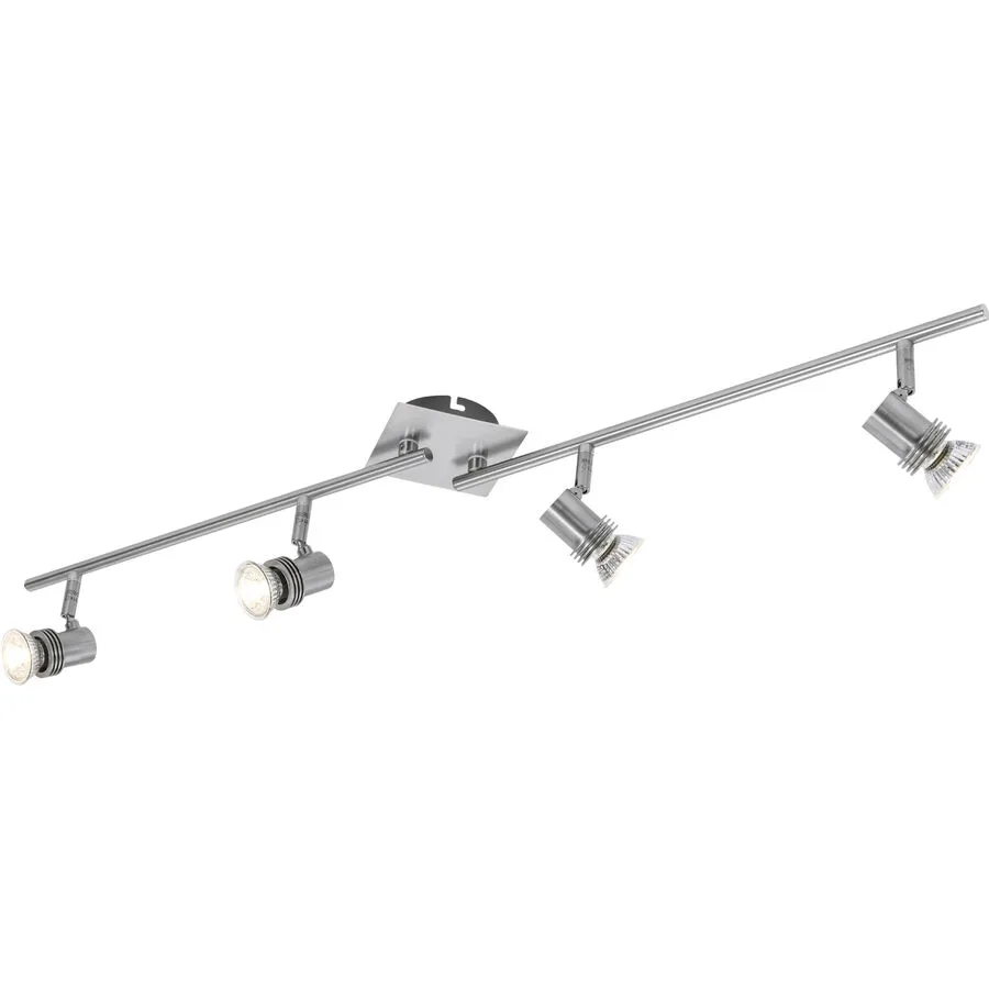 Spot Calisto Grau Metall 87 cm 14 cm - Farbe: Nickel - LED - Lichtfarbe: Warmweiss - LED Energiesparlampen