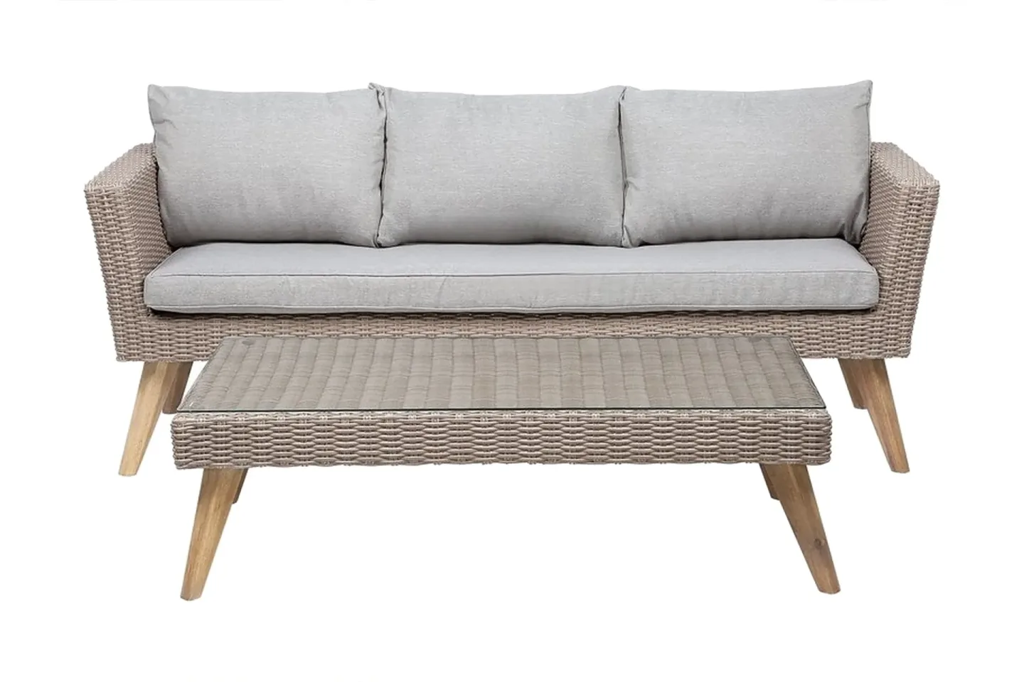 Vittoria xl Loungegrupp Utomhus 120 cm - Trä/Natur