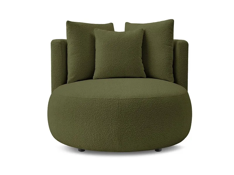 Sessel BOBOCHIC CESAR Boucle-Stoff grün