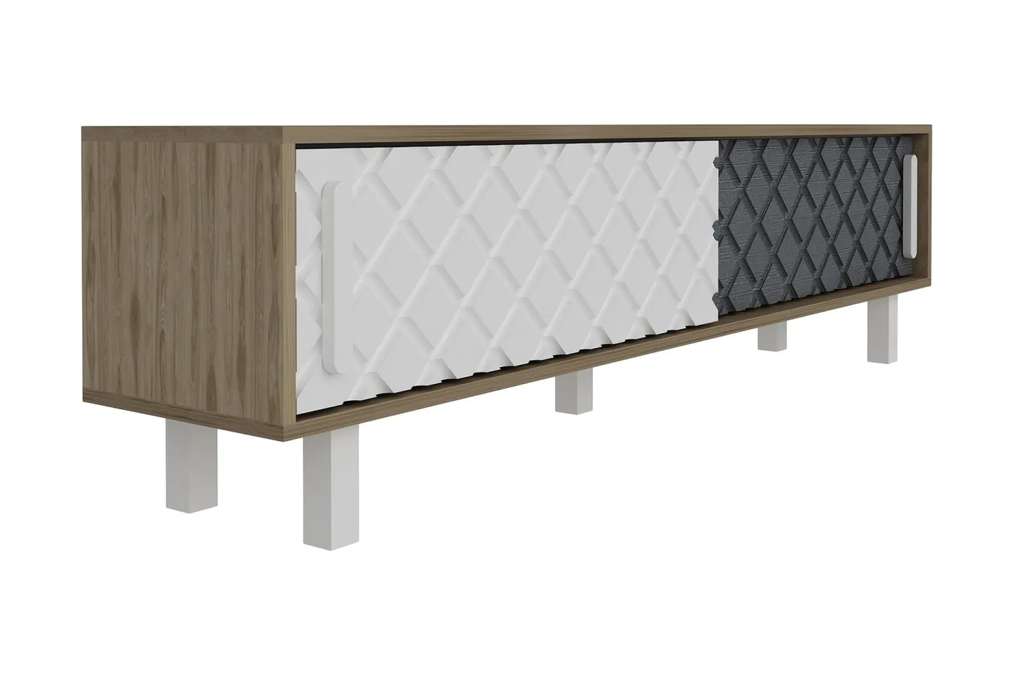 Hejde TV-Bänk 180 cm - Brun/Vit