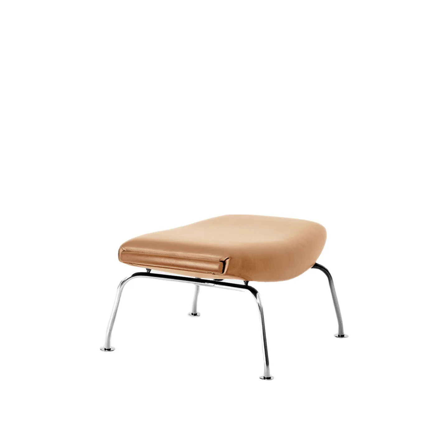 Fredericia Furniture - Wegner Ox Ottoman, Chrome, Leather Cat. 4 Vegeta 90 Natural - Fotpallar - Hans J. Wegner