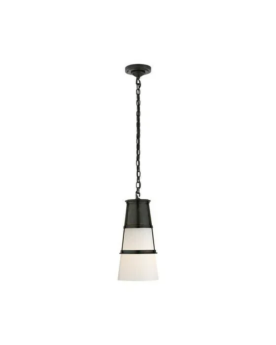 Robinson Pendant Bronze/White Glass M