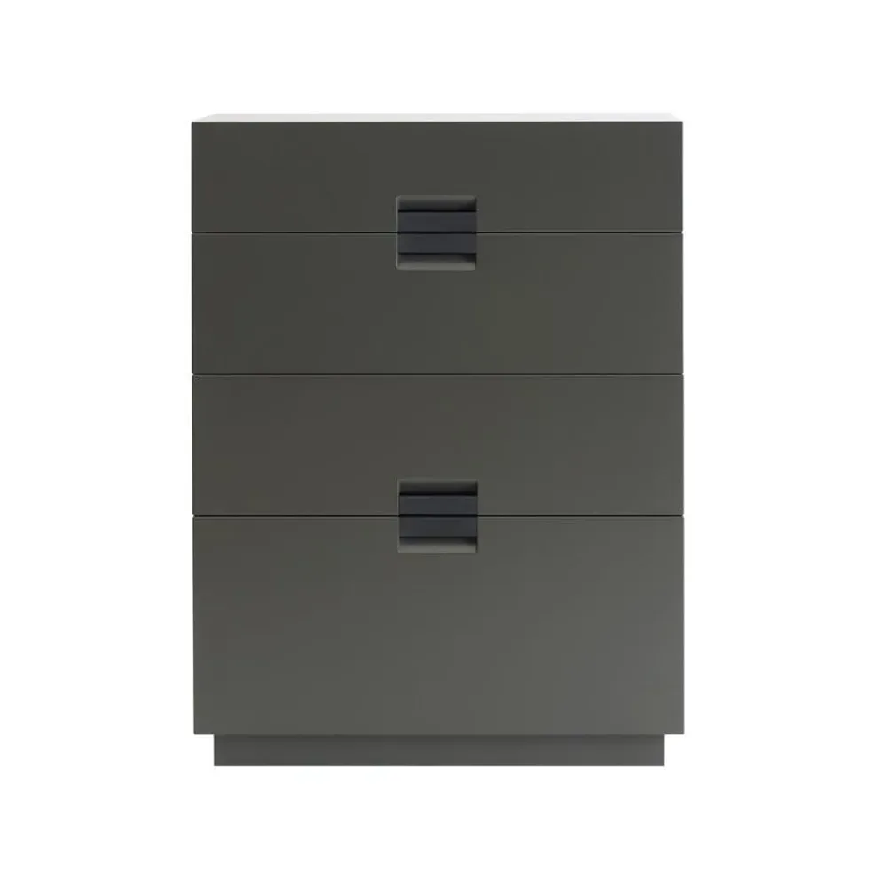 Asplund Frame high byrå taupe, läder black