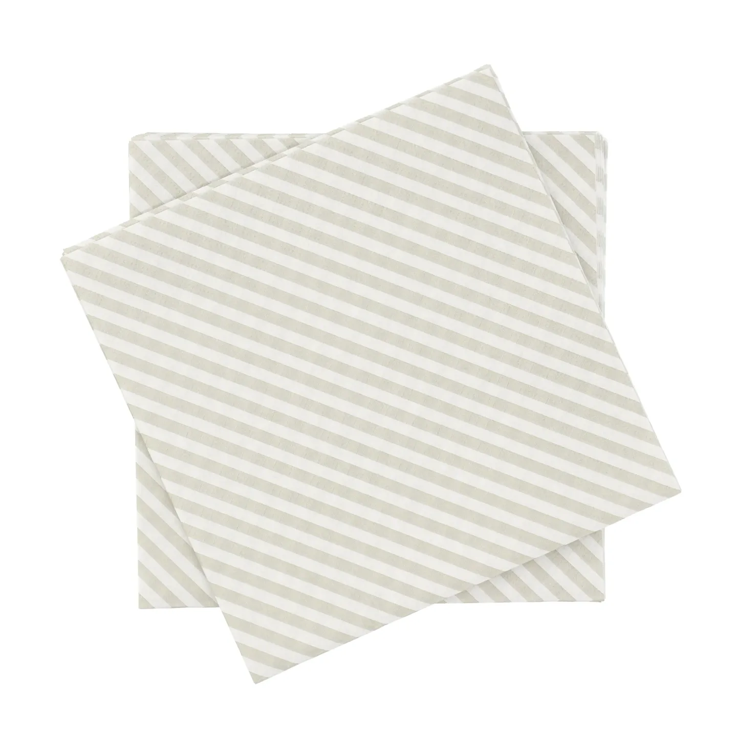 Scandi Essentials Fein gestreifte Papierserviette Weiß-Beige, 20er-Pack, 33x33 cm