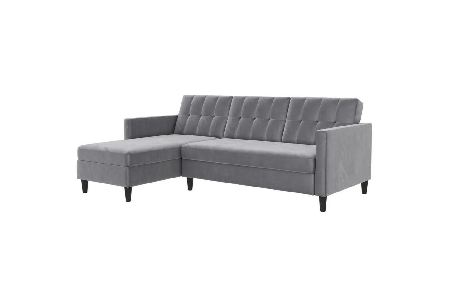 Bäddsoffa Hartford 213x153x82 cm, Grå, Sammet - 213x153x82 cm, Grå, Sammet