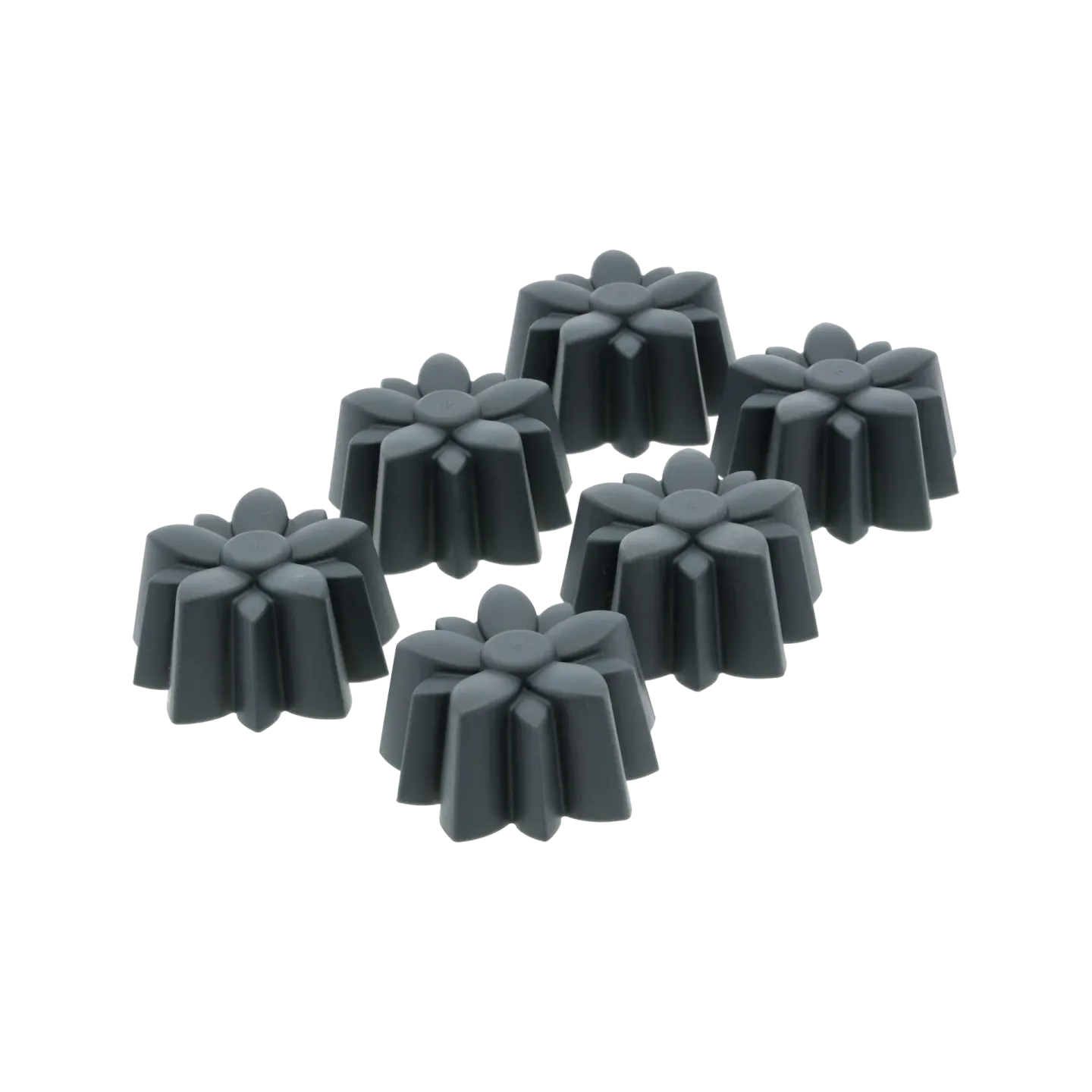 Blomsterbergs Muffinform Silikon 6 Löcher Blume, grau