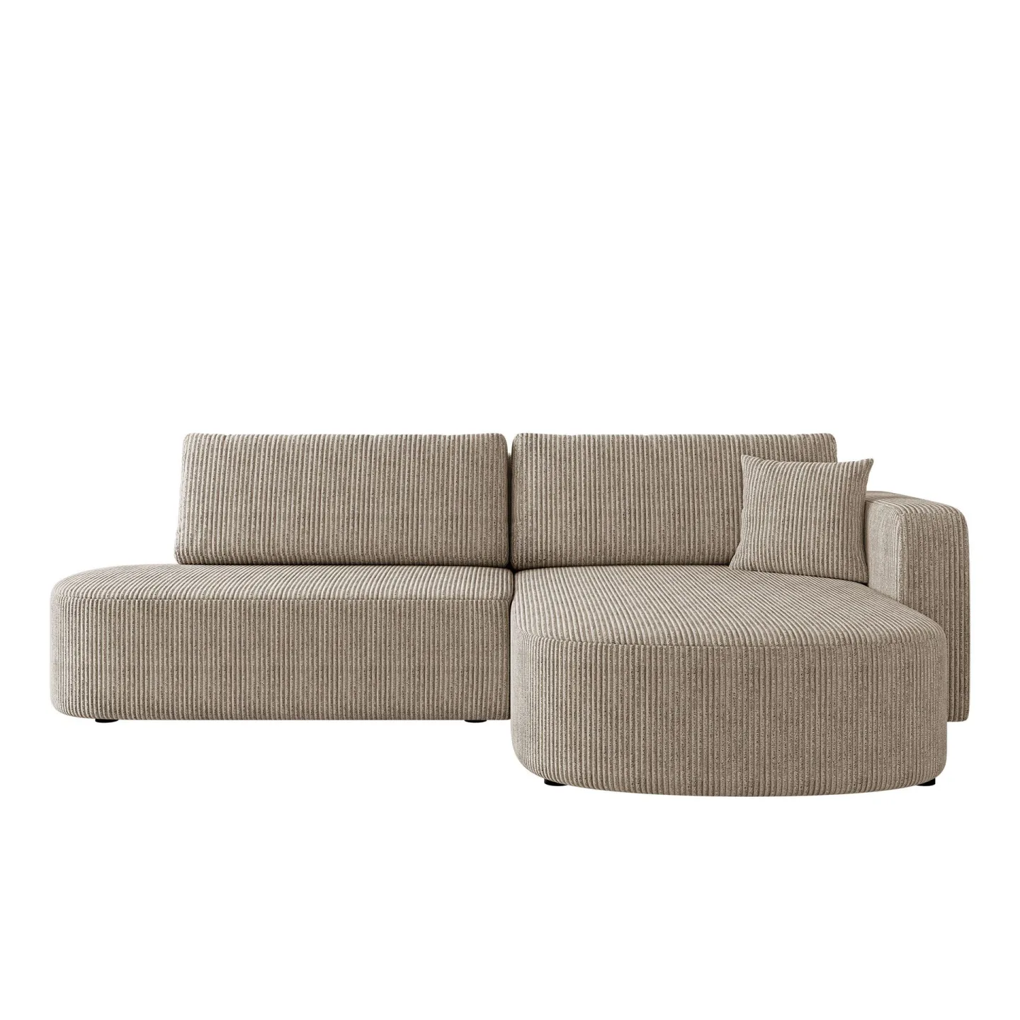 Pryda 4-sits Bäddsoffa divan höger med förvaring - beige