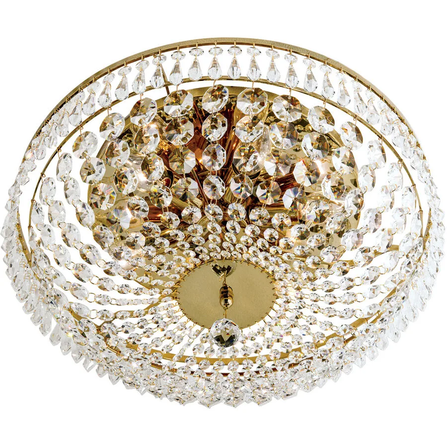 Briamond Deckenlampe Sheraton Gold Kristall/Messing 45 cm 20 cm - Material: Messing/Kristall