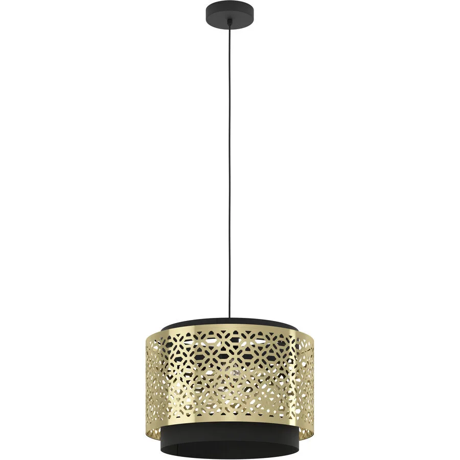Eglo Pendellampe Sandbach Schwarz Stahl 110 cm - Farbe: Schwarz/Messing