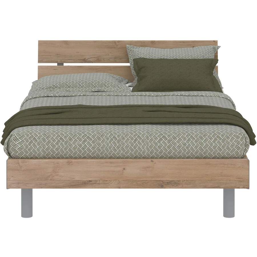 Modular Bett Livorno Natur, Grau MDF, Kunststoff 120 x 200 cm