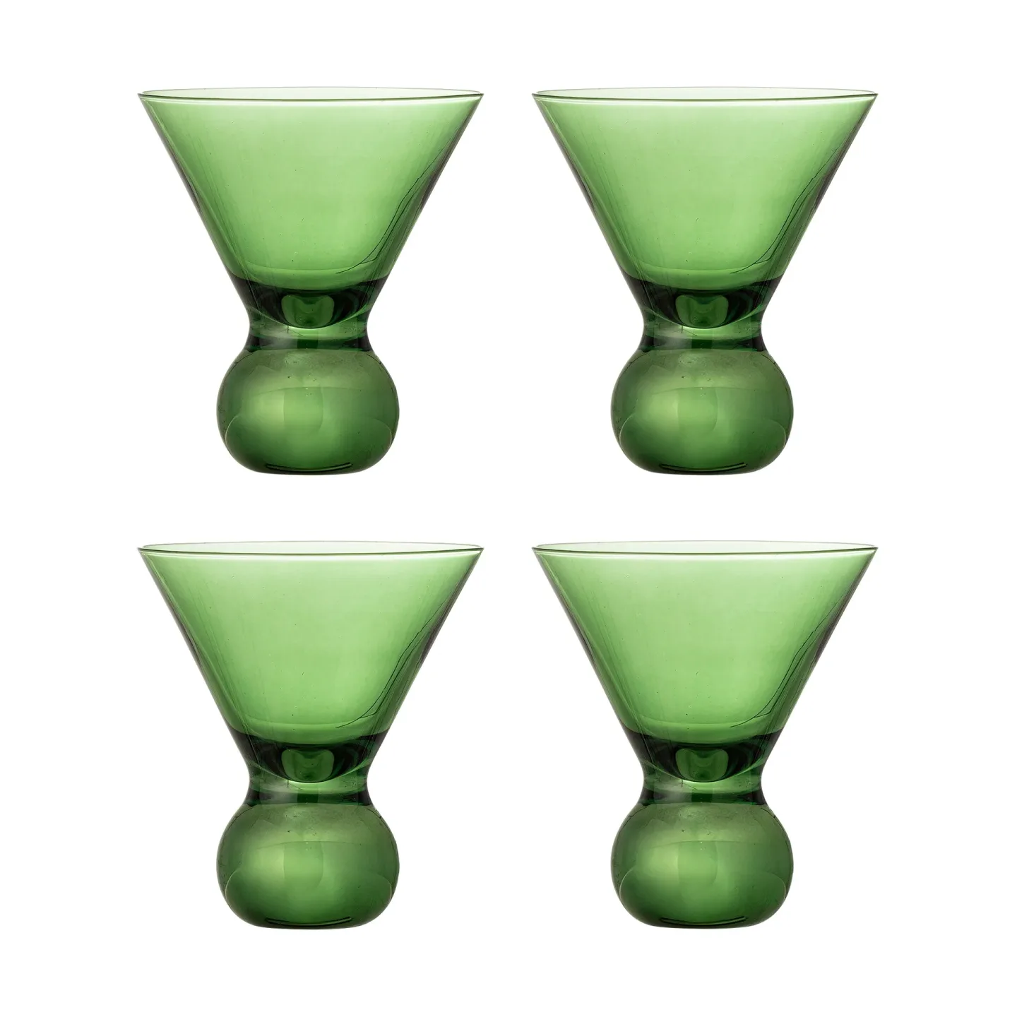 Bloomingville Corliss Cocktailglas 4-teilig Grün