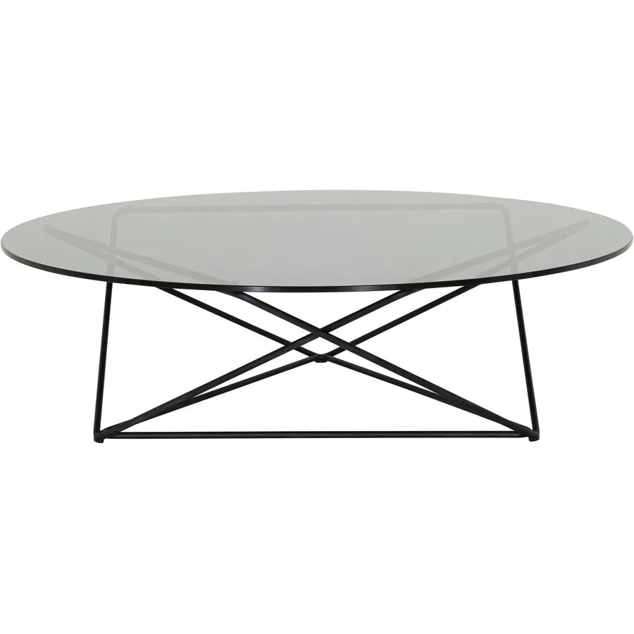 Salontisch Lux transparent, schwarz Glas, Metall B 110 T 110 cm