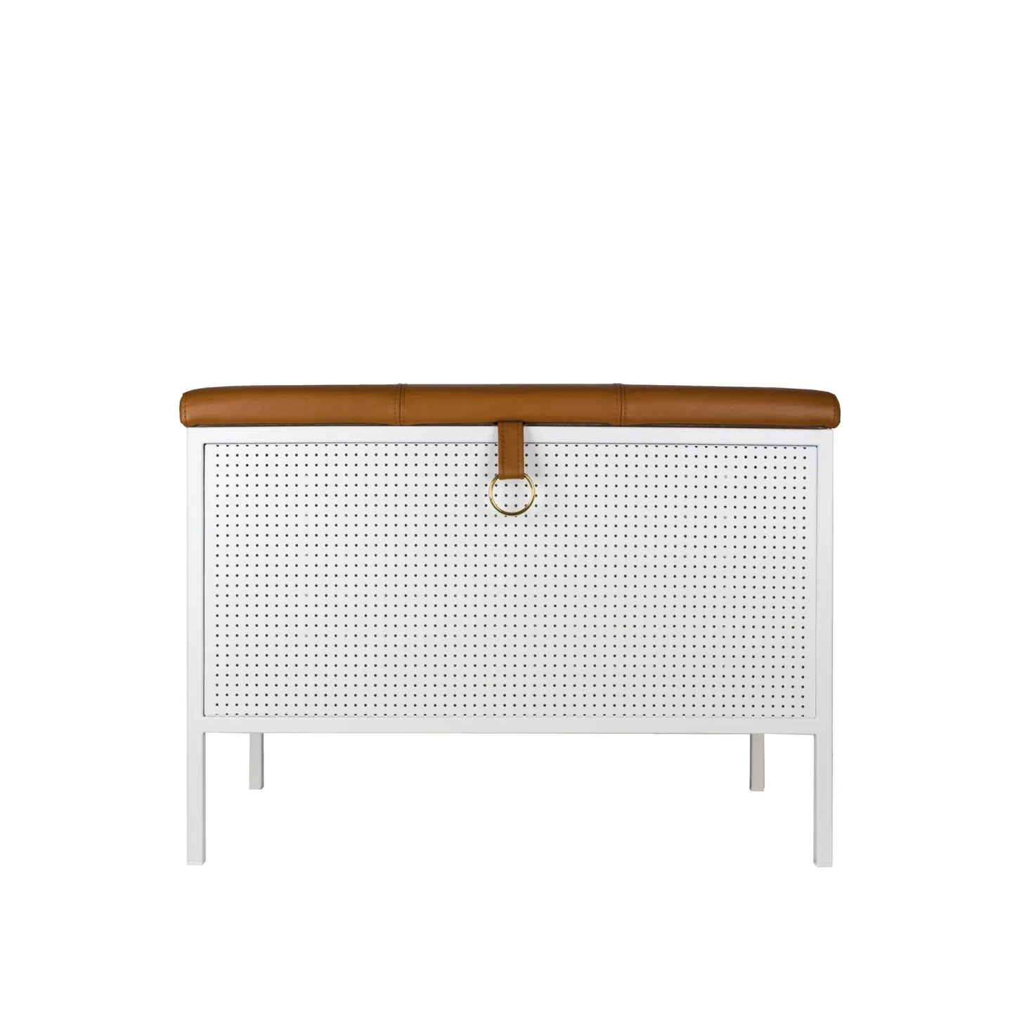 Maze Interior - Frank, White/Cognac - TV-bänkar - Louise Hederström - Vit - Läder/Metall