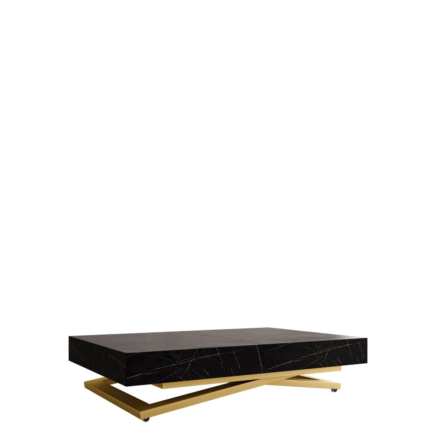 Avendi Soffbord 120 cm - Guld, svart marmor
