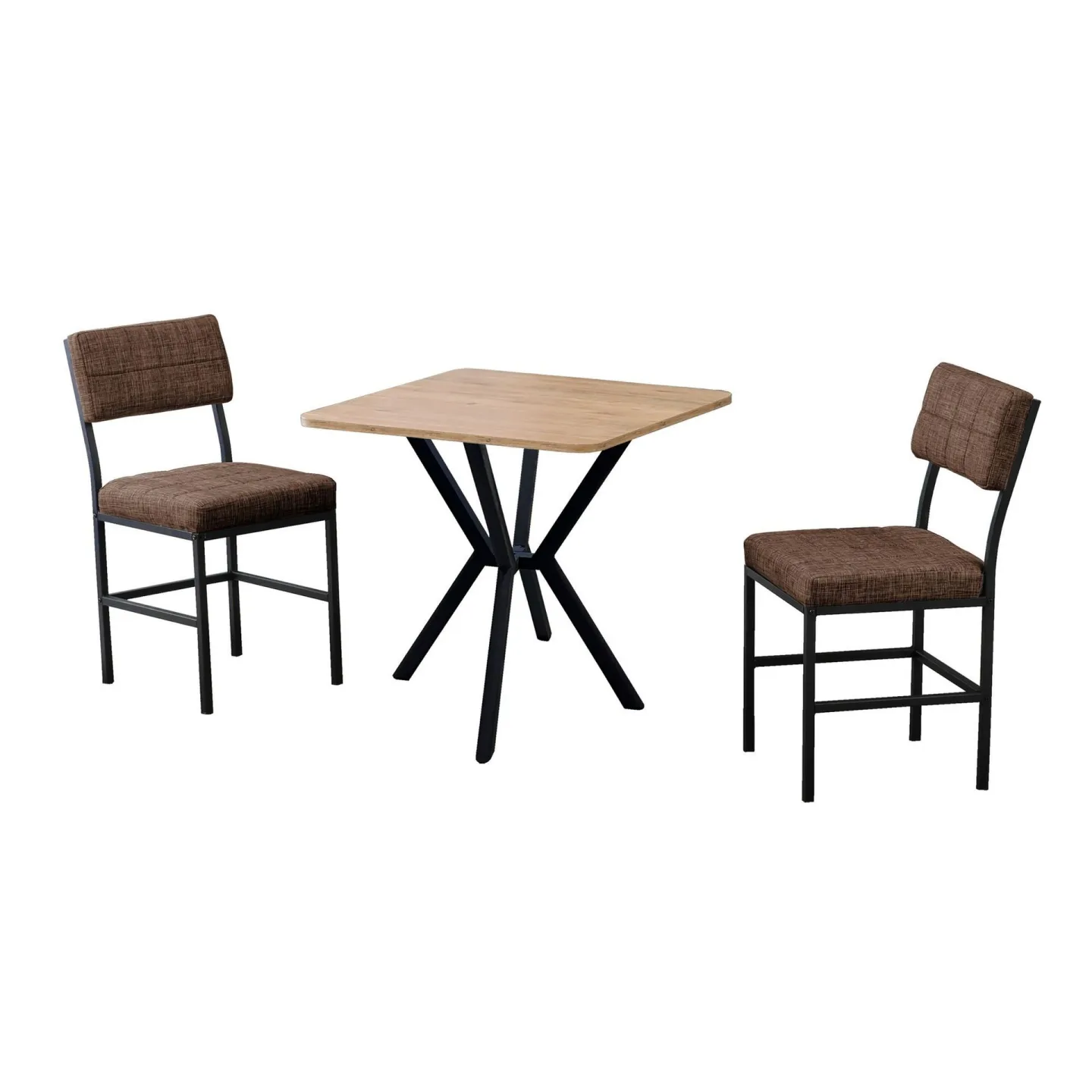 Stedum Matgrupp Bord 70 cm + 2 Stolar - Brun Och Valnöt