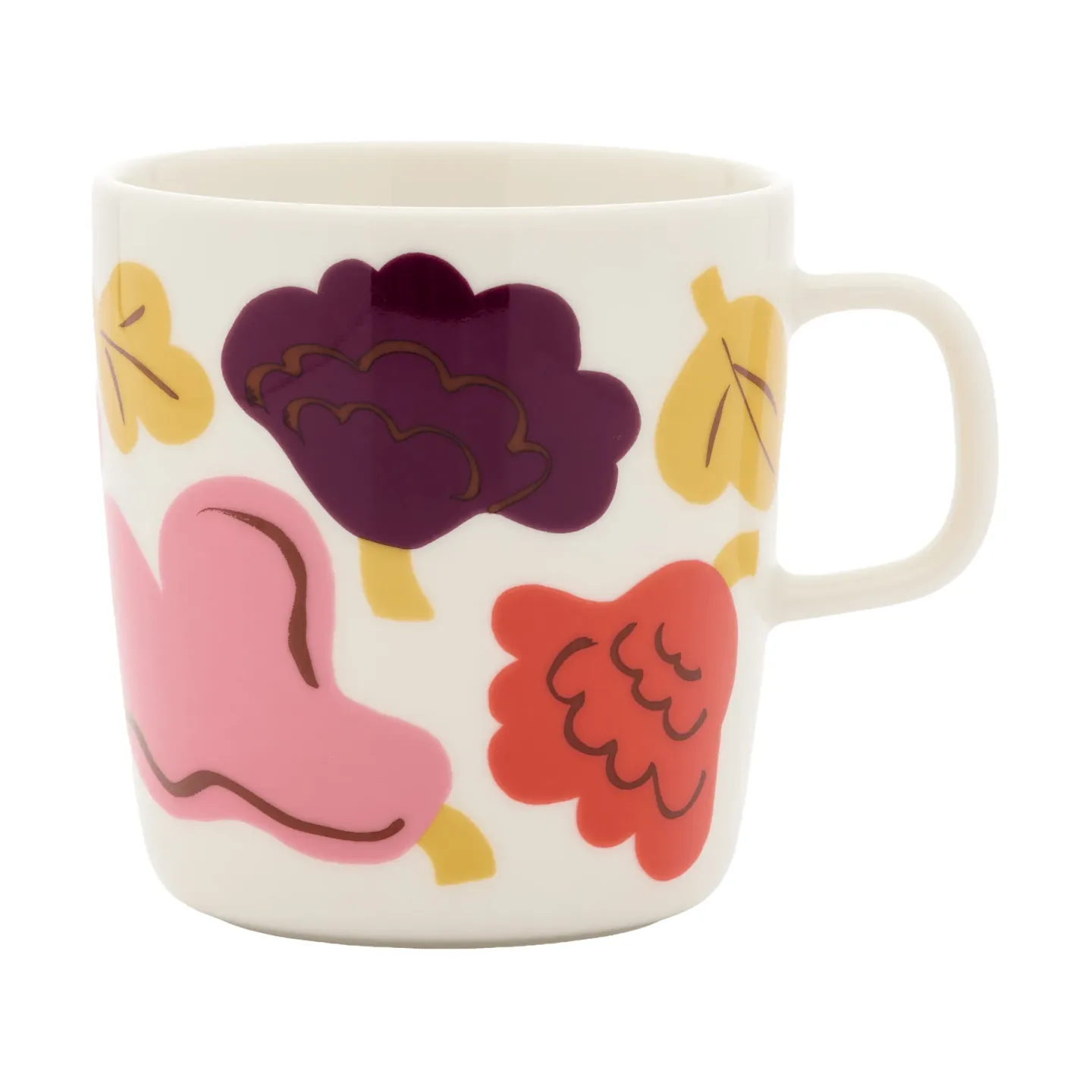 Marimekko Kukasta Kukkaan Becher White-pink-terrac-plum, 40 cl