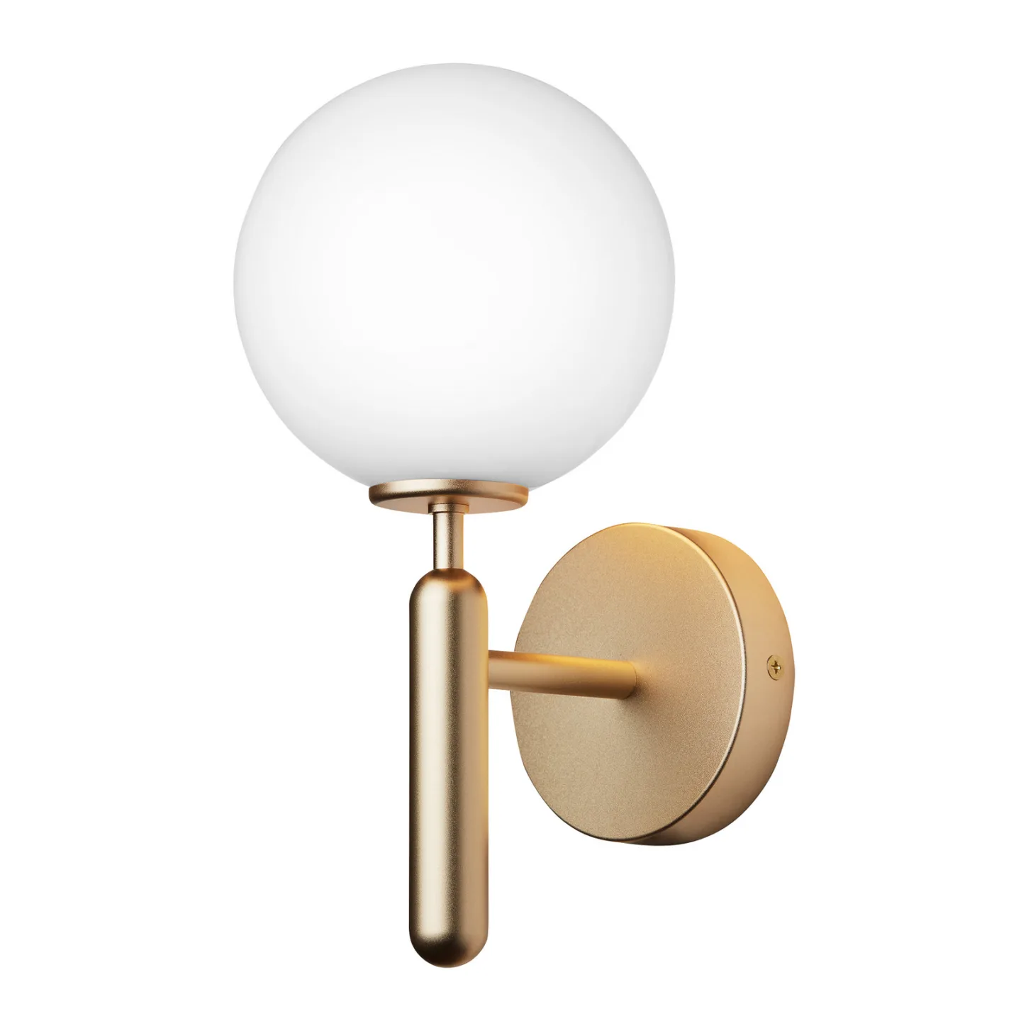 Miira Wandleuchte Brass/Opal White - Nuura Miira Wall Nuura Aps - Wohnzimmer - Design - Metall - Kugel