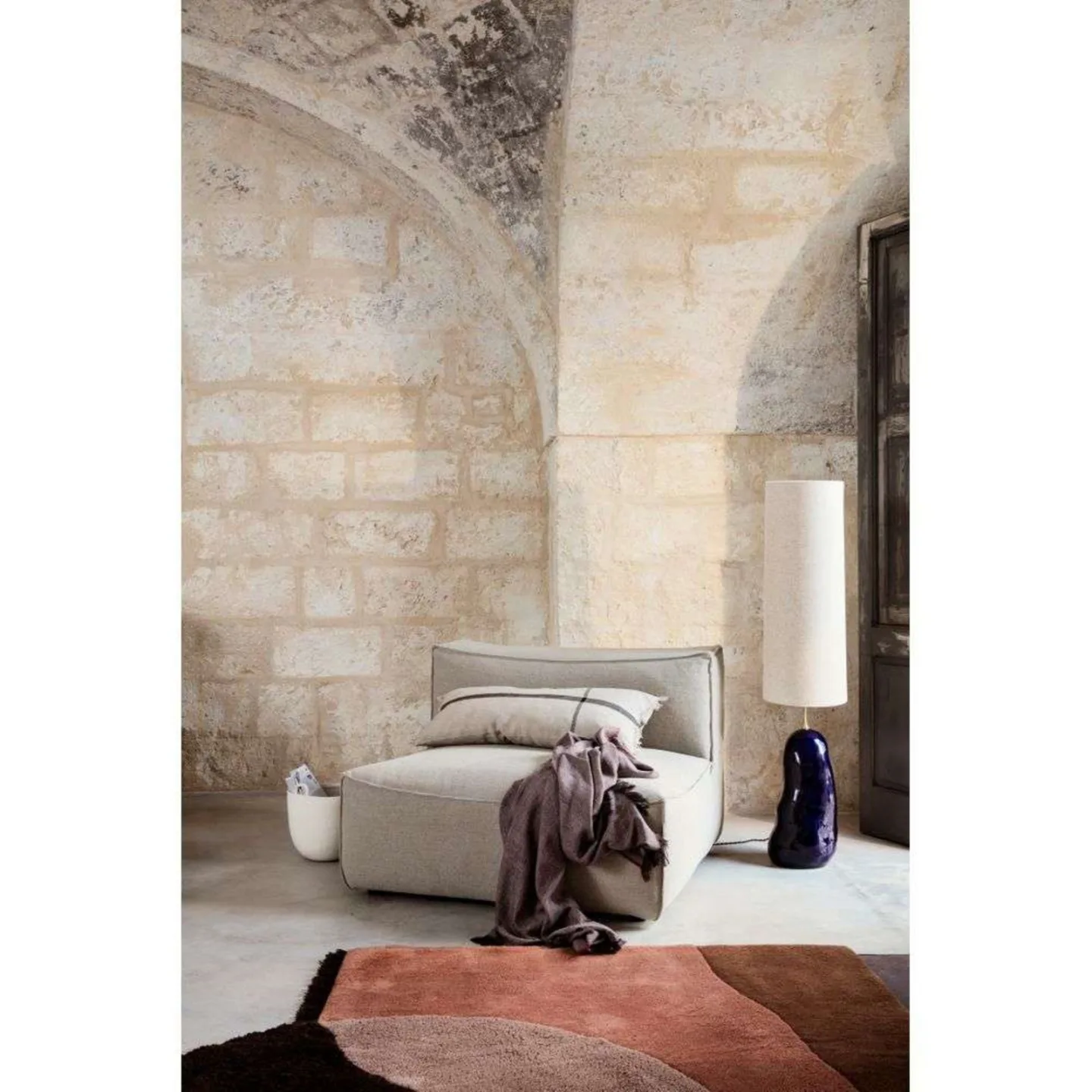 Hebe Stehleuchte Large Off-White/Natural - Ferm Living - Wohnzimmer - Stoff / Textil