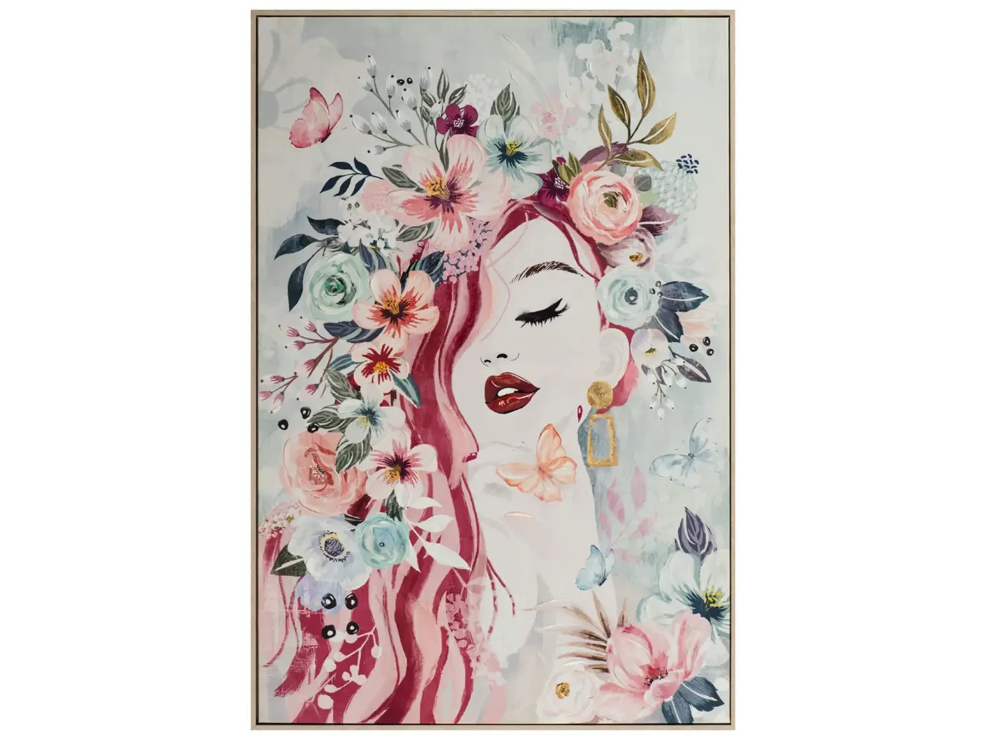 image LAND Bild Modische Dame mit Blumen | Schubiger Möbel