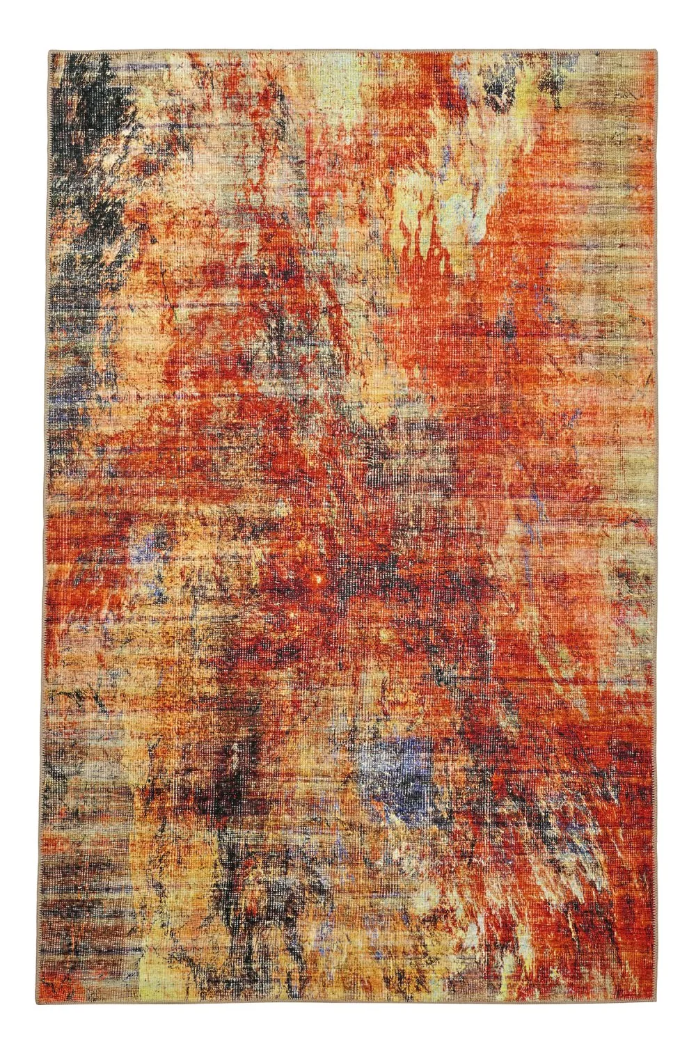 Flatvevd teppe - Bechar (rød/multi) (Størrelse: 190 x 280 cm)