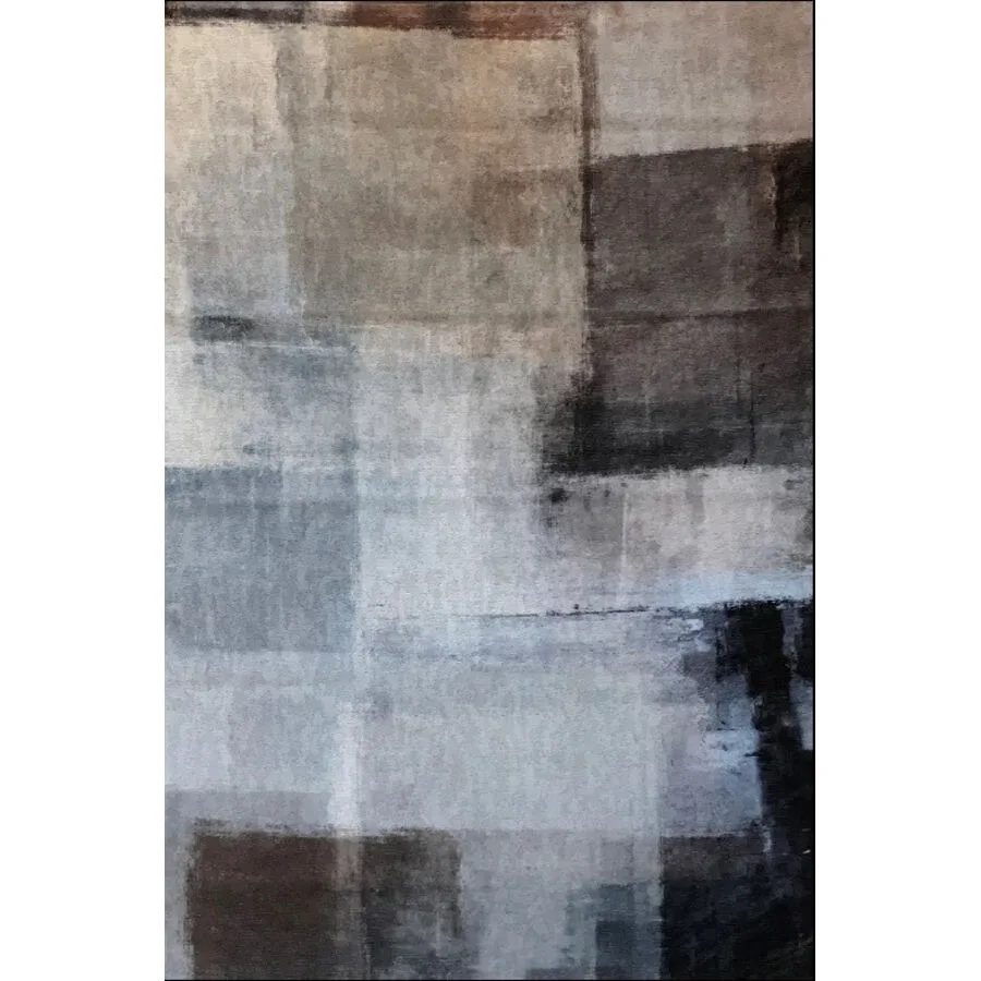 Teppich Homa taupe taube Kacheln Polyester 155 x 230 cm