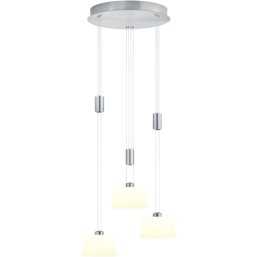 Pendellampe Elegance Grau Metall 43 cm 150 cm - Farbe: Nickel matt - LED - Lichtfarbe: Extra warmweiss - LED Energiesparlampen