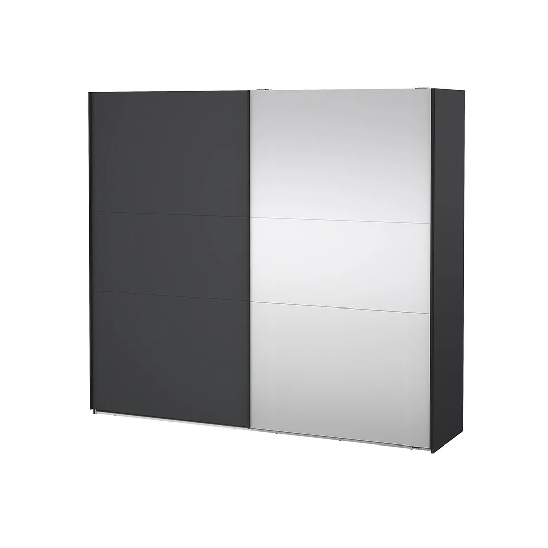 Como Schiebetürenschrank 2 Türen 245x220cm matt grau.