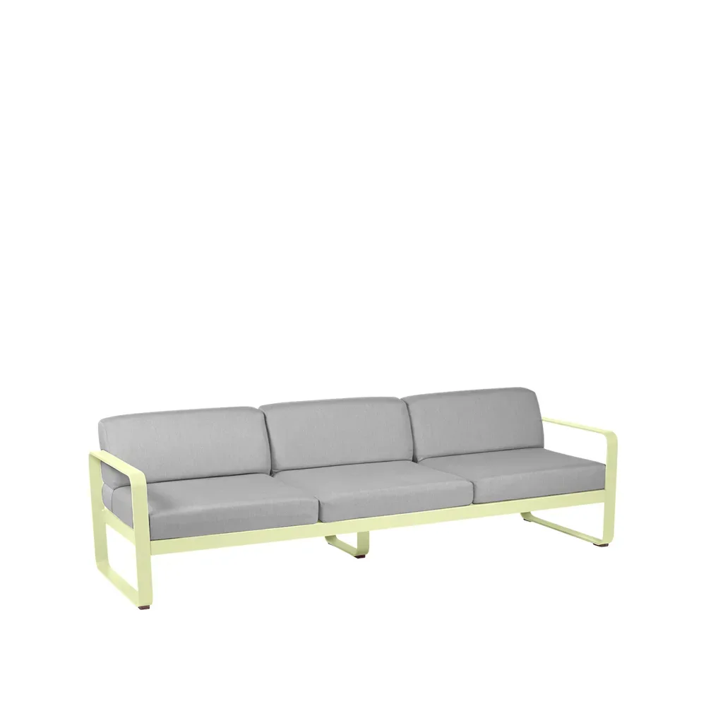 Fermob Bellevie soffa 3-sits Frosted lemon (gul), flannel grey dyna