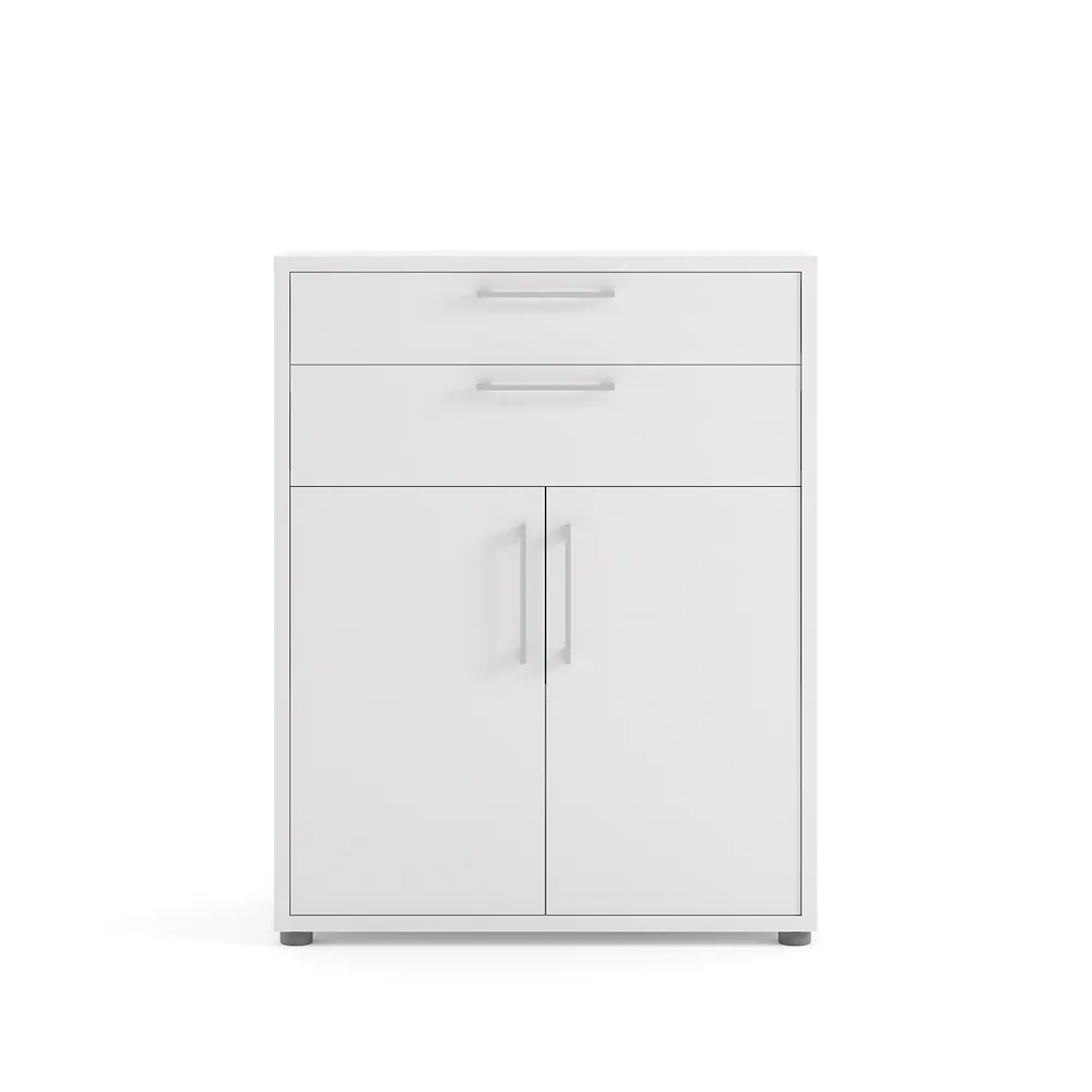 Prisme Büro Aufbewahrung 2 Schubladen und 2 Türen. Weiss.