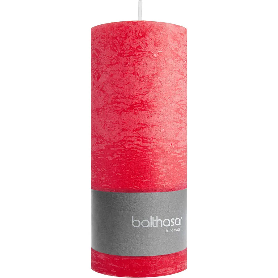 Balthasar Kerze Rustico rot H14 cm D6 cm, Brenndauer 50h - Material: Wachs