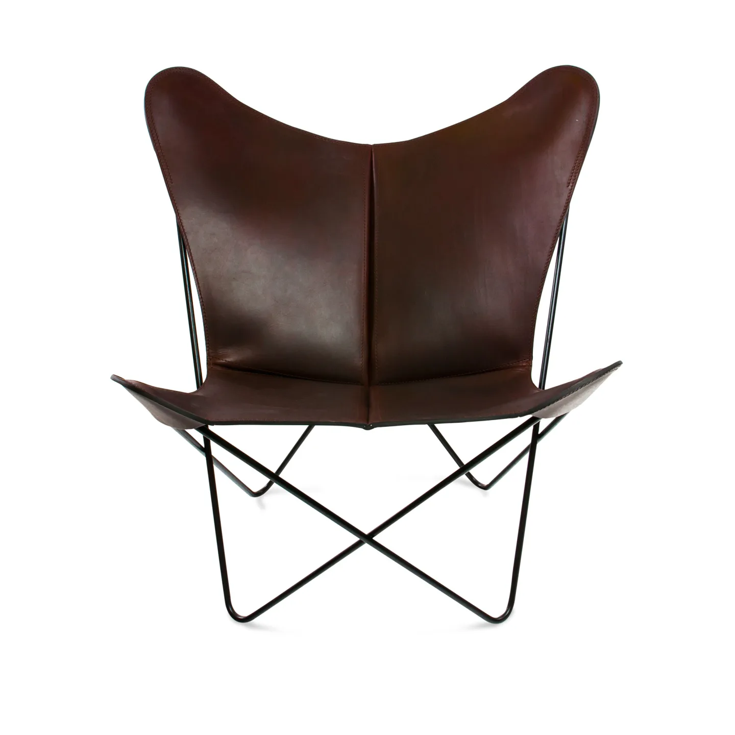 OX Denmarq - Trifolium Chair, Black Steel Frame, Leather: Mocca - Fåtöljer - Dennis Marquart - Brun - Läder/Metall