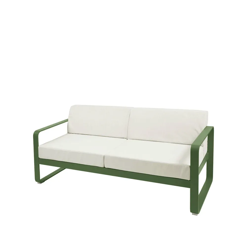 Fermob Bellevie 2-sits soffa Cactus (grön), off-white dyna