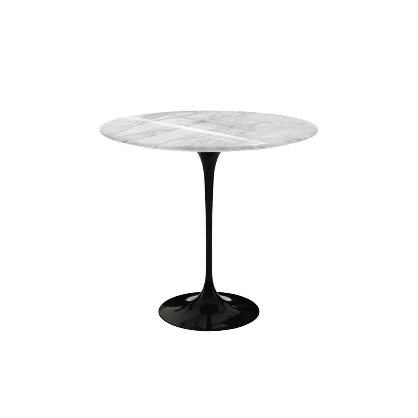 Knoll - Saarinen Oval Table - Småbord, Svart underrede, skiva i matt Statuarietto marmor - Sidobord - Eero Saarinen - Svart - Metall/Trä