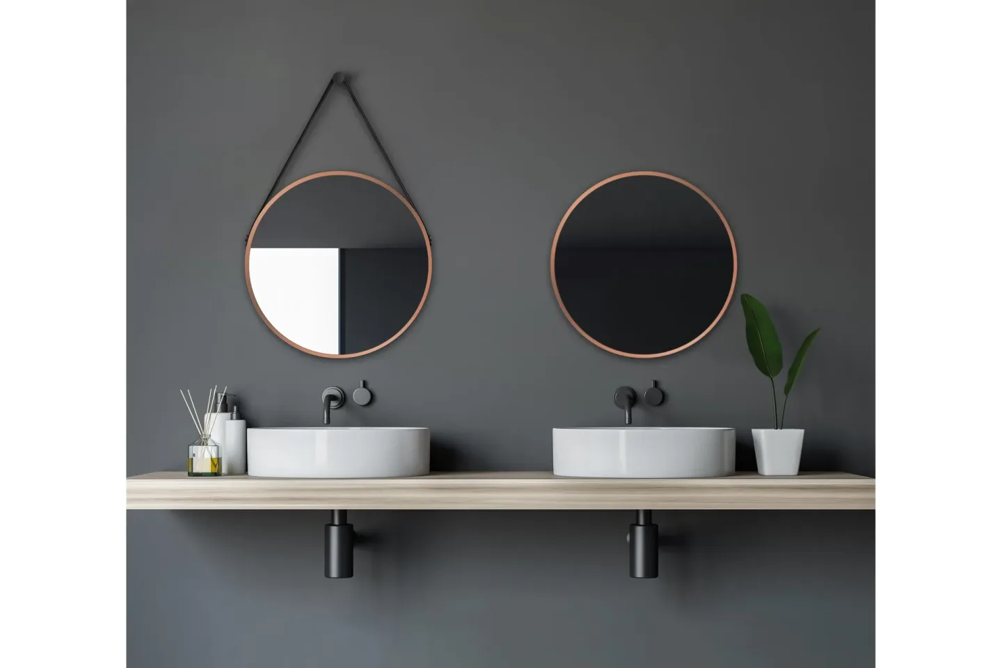 Nävesta Spegel 50 cm Rund - Koppar