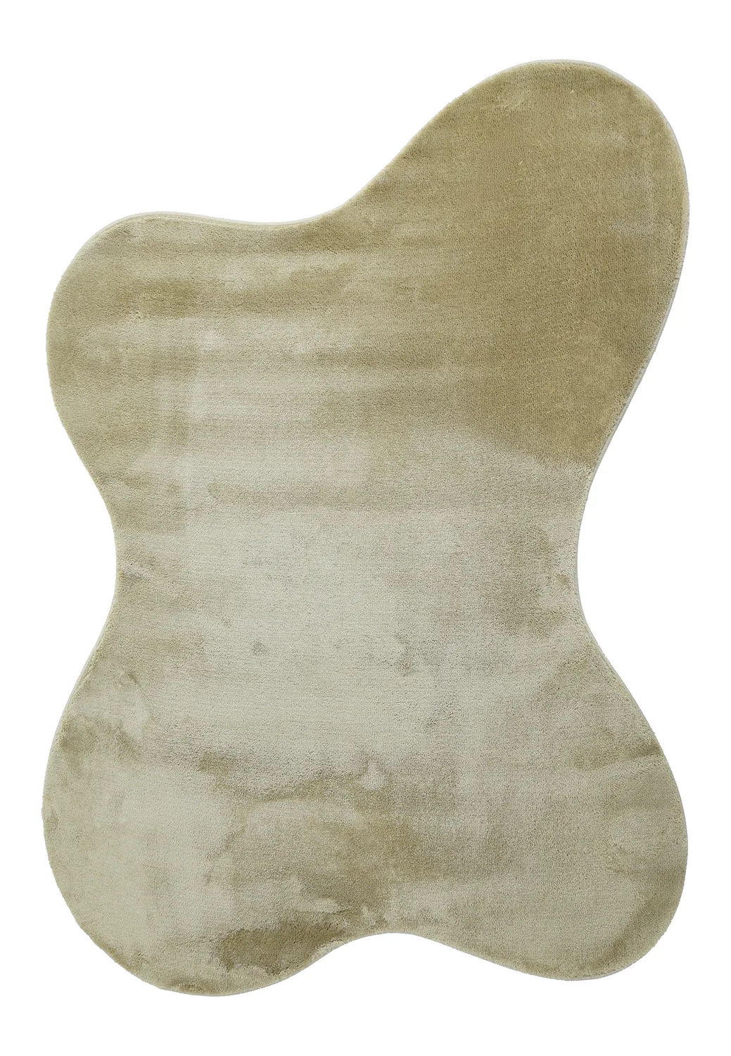 Asymmetrisk Bølgete Ryeteppe - Aranga Super Soft Fur (lysegrønn) (Størrelse: 80 x 150 cm)