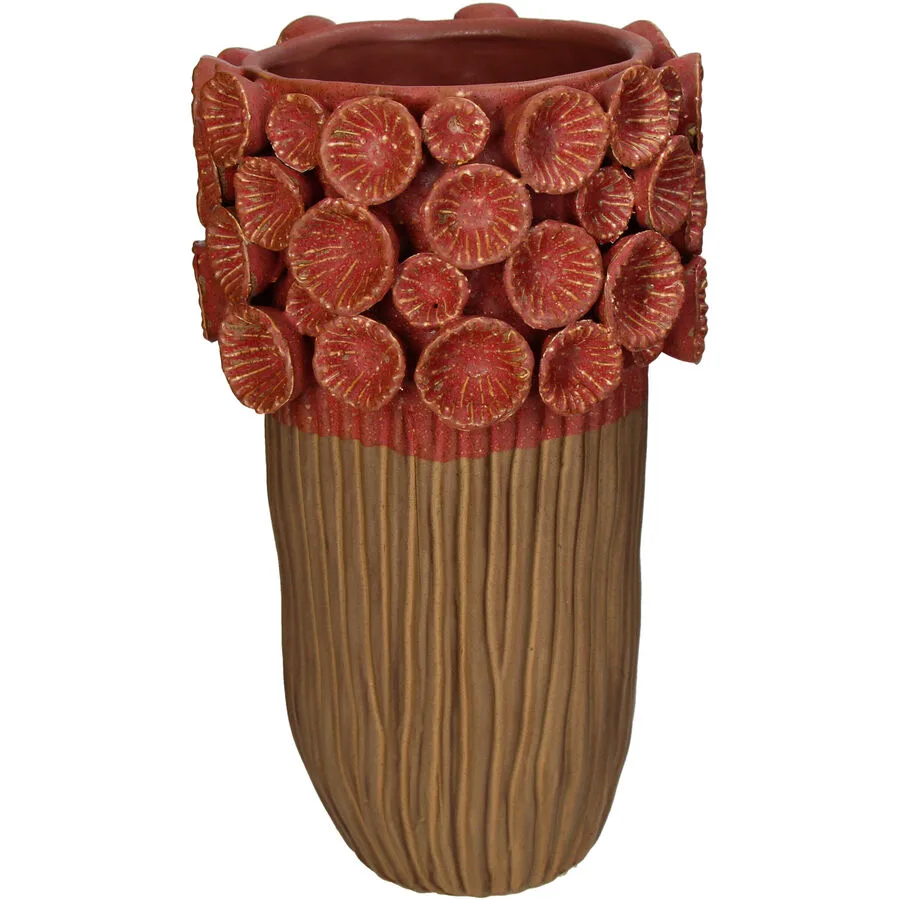 Vase Myko Burgund Steingut H 32.5 cm